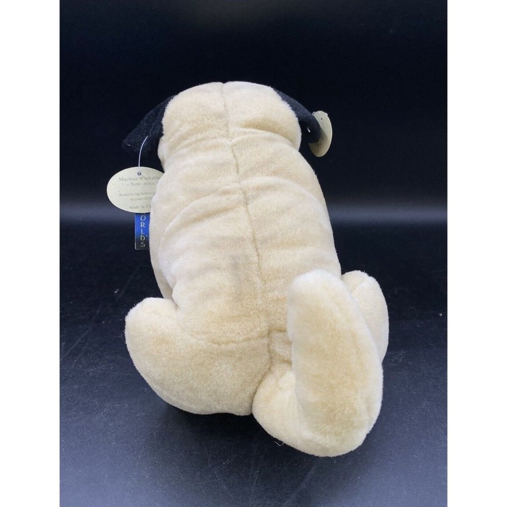 Jaag Pug Puppy Dog Plush Toy 2019 Doggie Tan & Black NWT - Picture 3 of 16